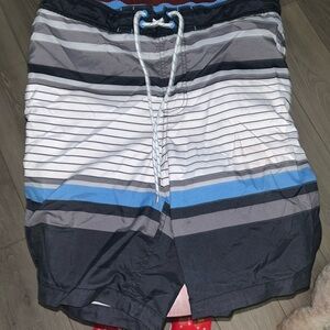 Striped swim trunks